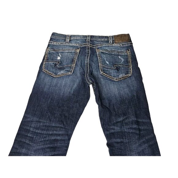 Silver Craig Jeans Bootcut Blue Denim Men's 35x28.5 Actual Dark Wash READ - Picture 8 of 15